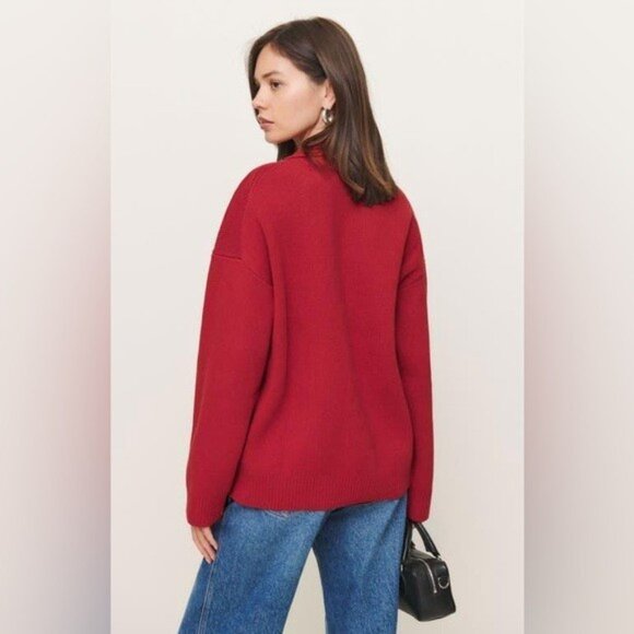 NWT Size S (P2P 23") -Reformation Cotton Brooklyn Polo Sweater (NWT US$ 218) - Picture 3 of 13